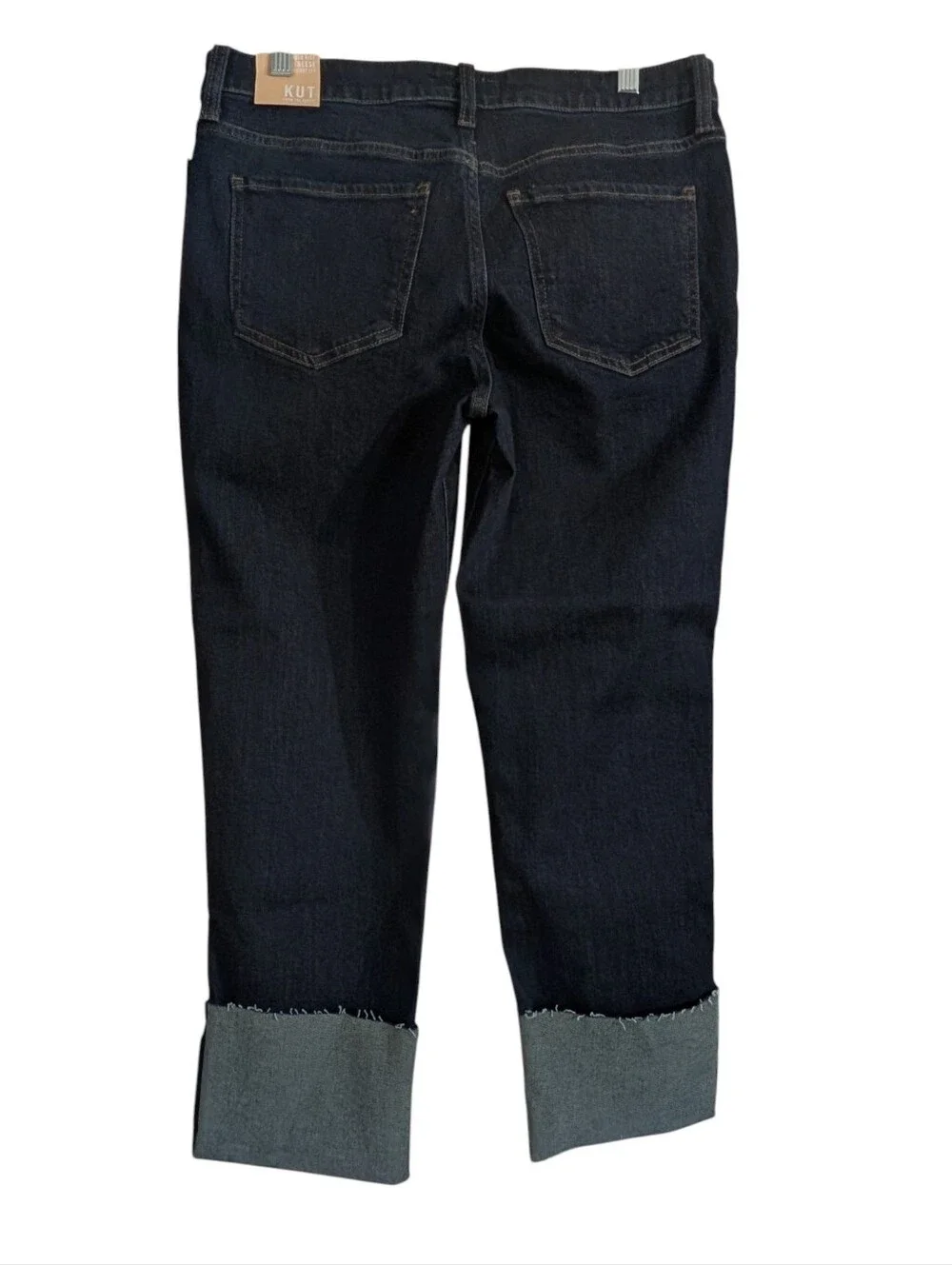 KUT From The Kloth Reese High Rise Crop Straight Leg Jeans NWT Dark Wash Size 6 - Picture 5 of 12